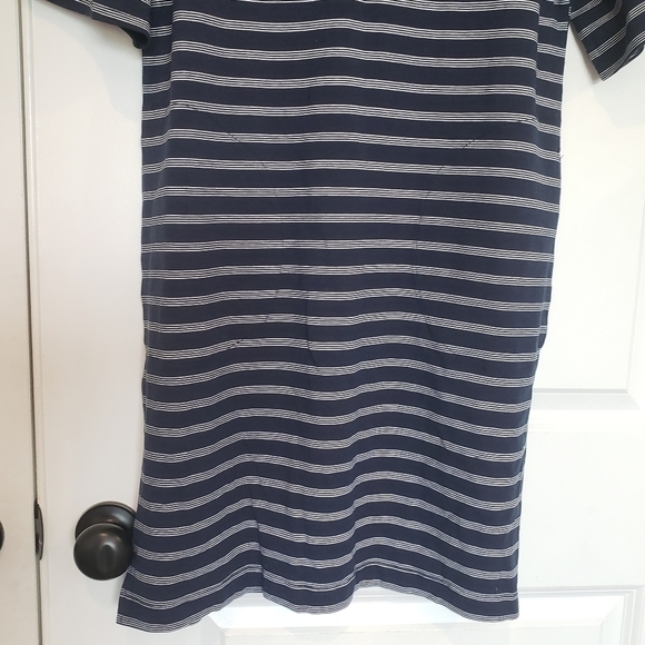 Hang Ten Navy White Stripe Short Sleeve T-shirt Dress UV Protection UPF 50+ M - Picture 4 of 9